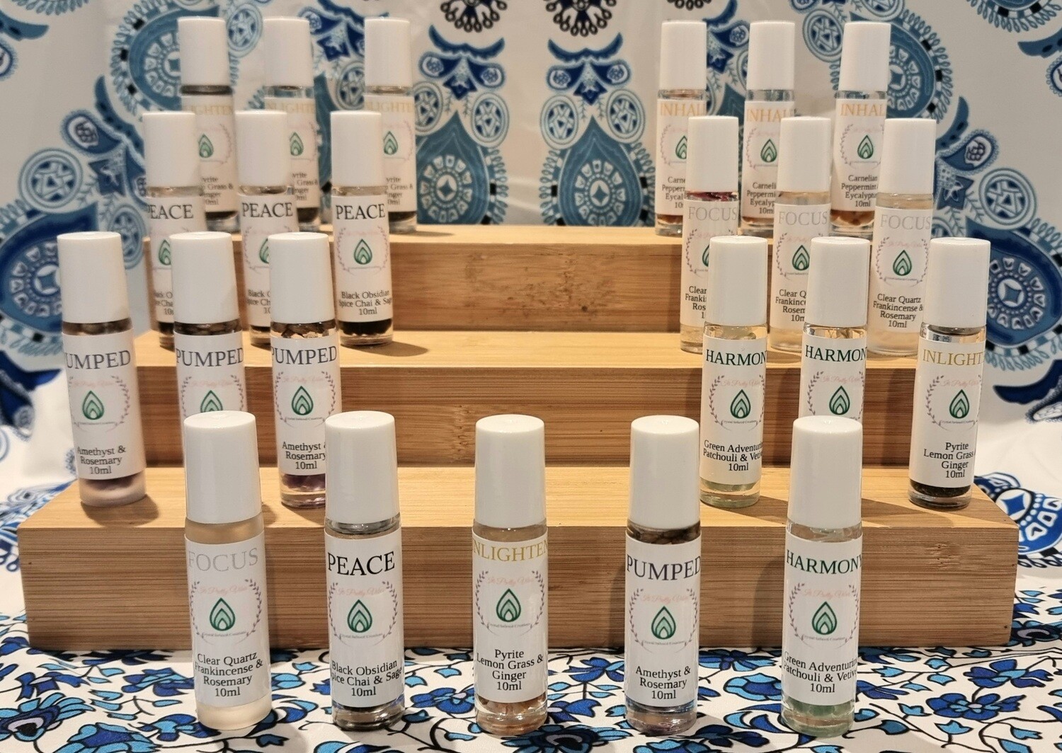 Inhale - Peppermint and Eucalyptus And Carnelian Crystal Chip Essential Oil Roller