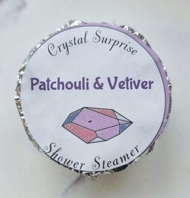 Patouli &amp; Vetiver Crystal Surprise Shower Steamer