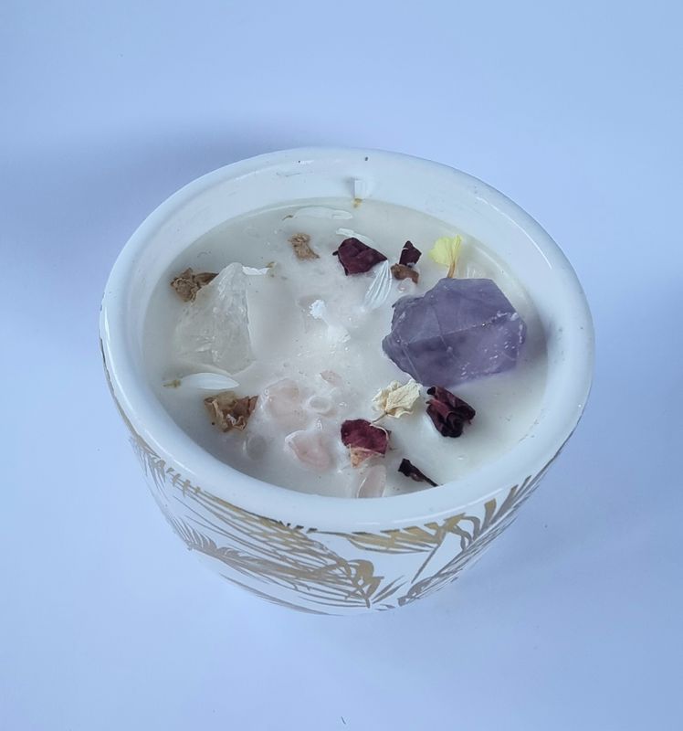 Black Raspberry and Vanilla Crystal Infused Candle
