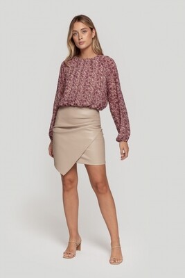 FALDA FRUNCE BEIGE