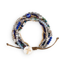 Indigo Beaded Prayer Bracelet