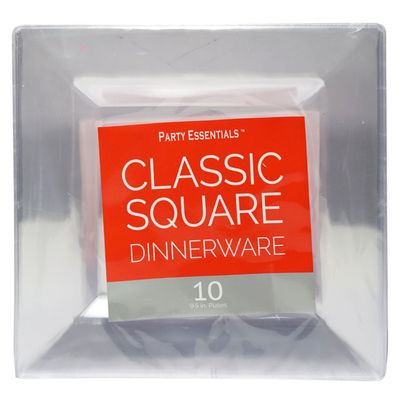 Clear Square Plaste 9.5 10 Ct