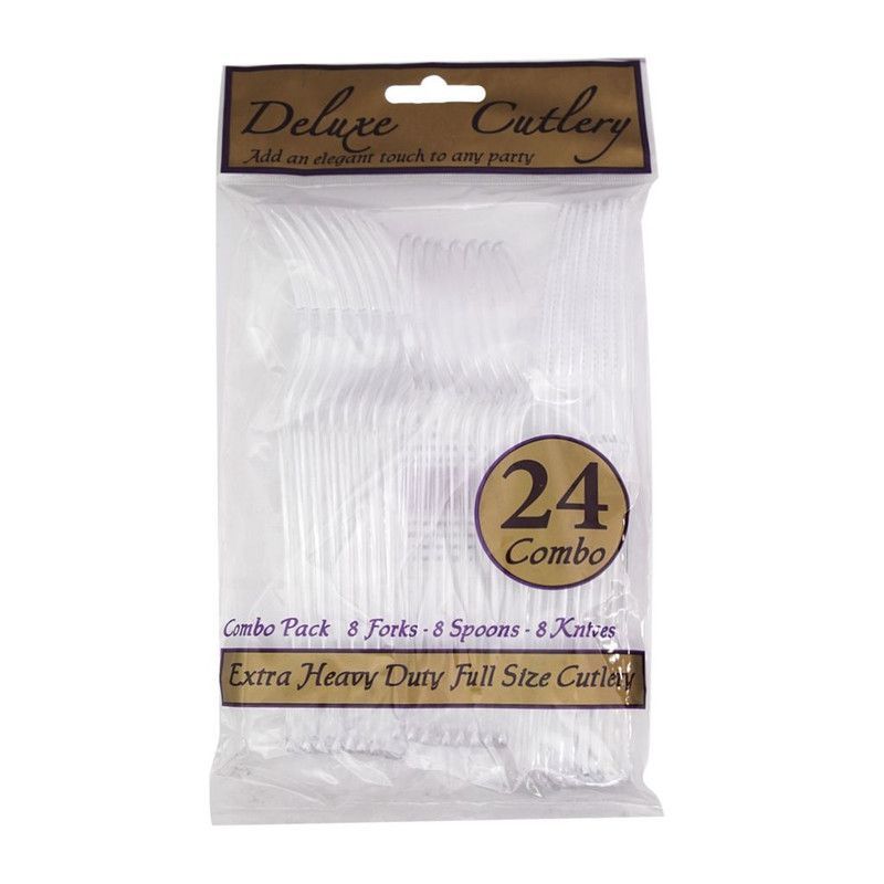 Full Size Cutlery Clear 24 Ct