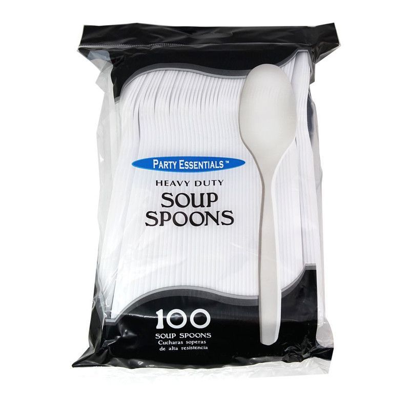 Plastic Spoons White 100 Ct