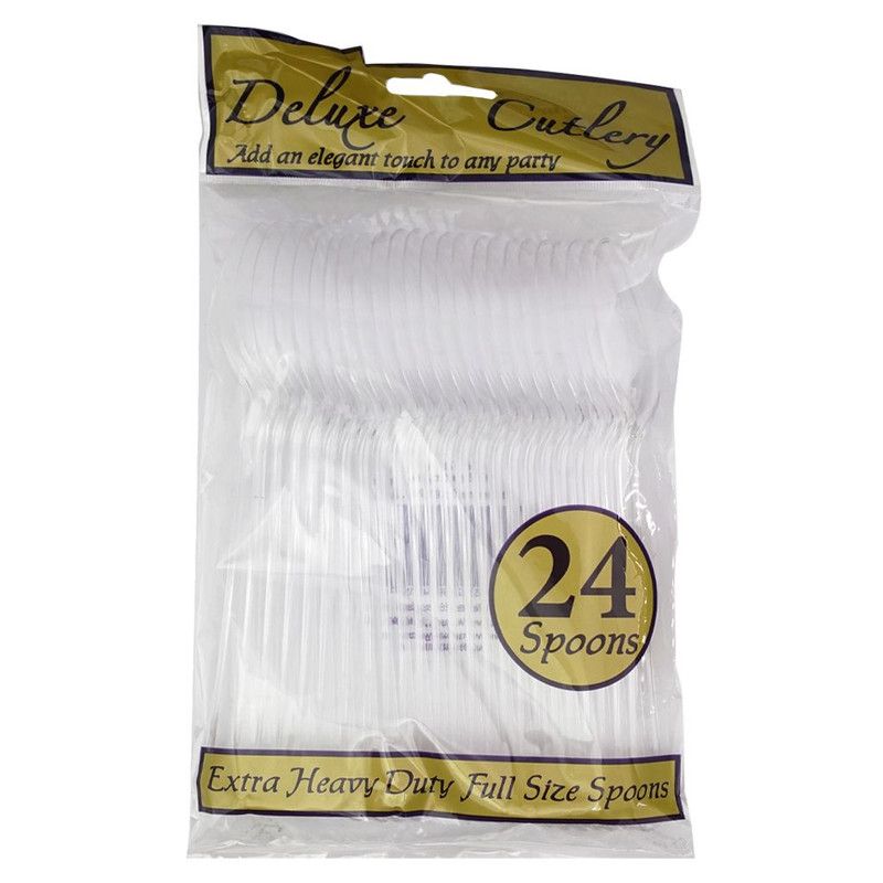 Plastic Spoons Clear 24 Ct