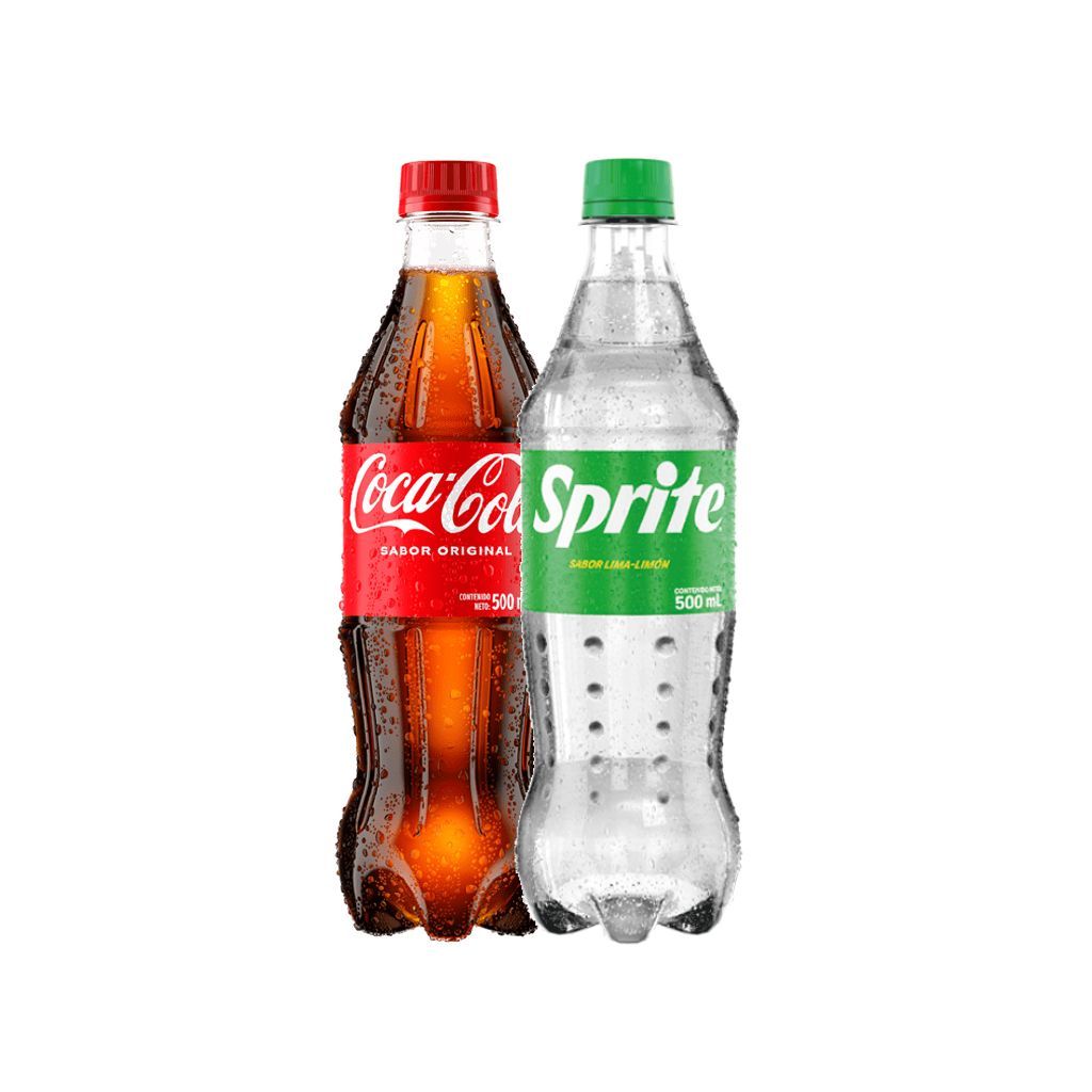 1cocacola 500 + 1sprite 500ml