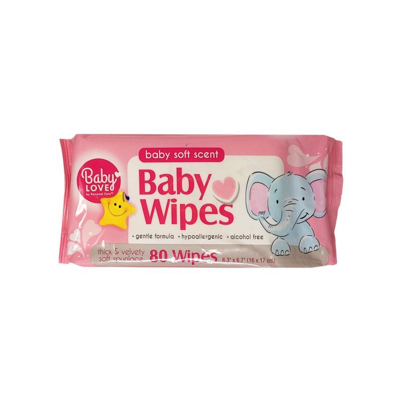 Baby Wipes Pink Baby Love 72ct