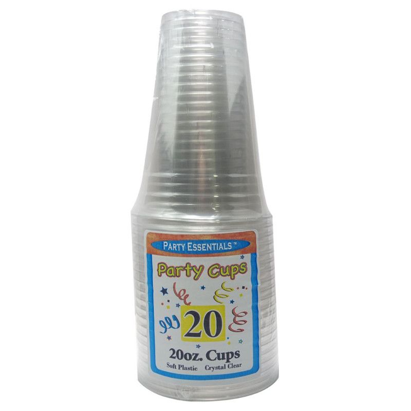 Plastic Cups Clear 16 Oz 20 C.