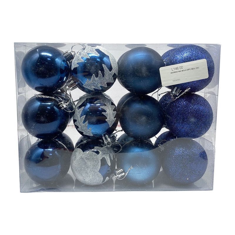 Adorno Nav Bola 24pc Azul Osc
