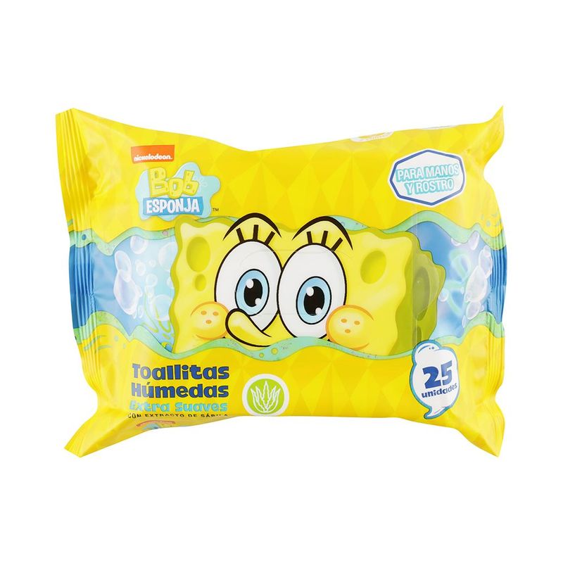 Pañitos Hume Bob Esponja 25u