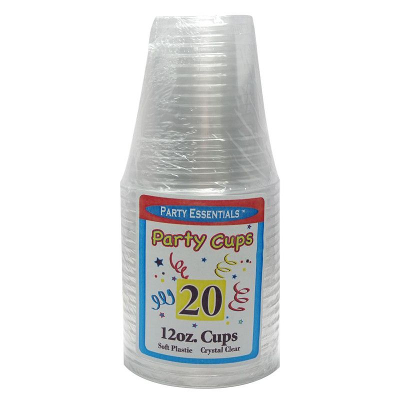 Plastic Cups Clear 12 Oz 20 Ct