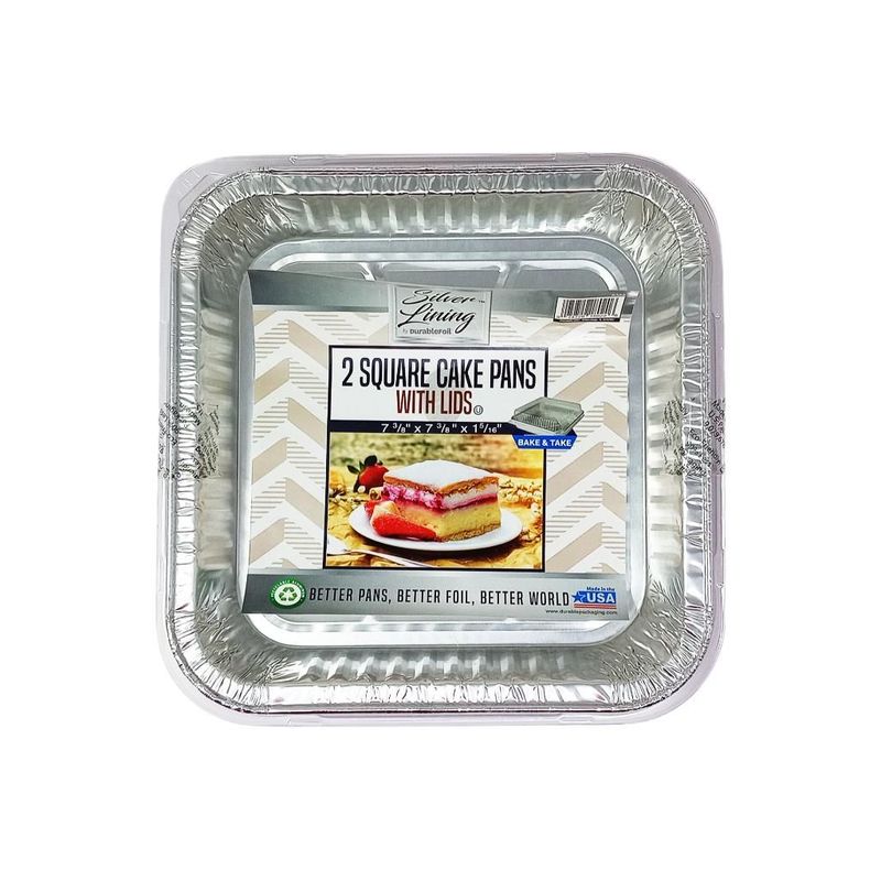 Aluminum Cake Pan Square 2 Pk