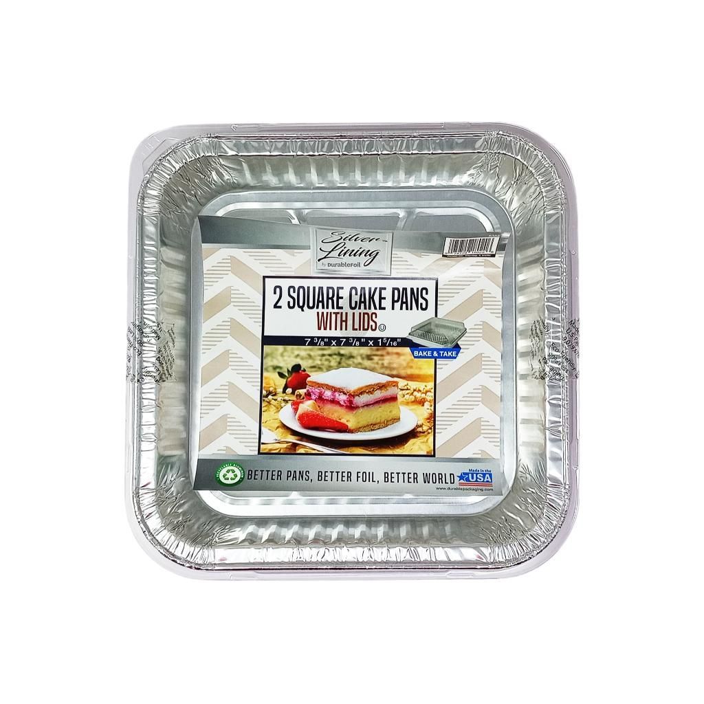 Aluminum Cake Pan Square 2 Pk