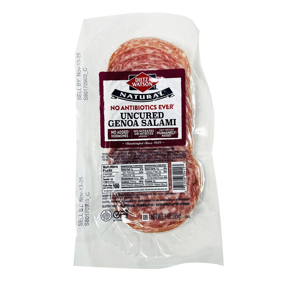 Sliced Genoa Salami Dietz 3 Oz