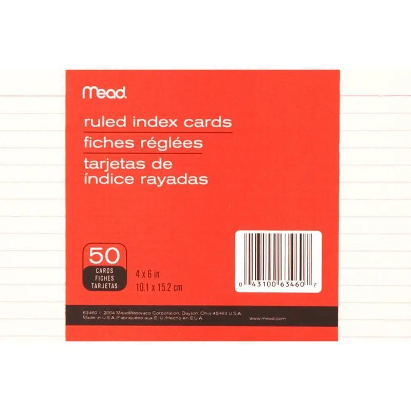 Tarjet 4x6 Index C/ray 50pz Md
