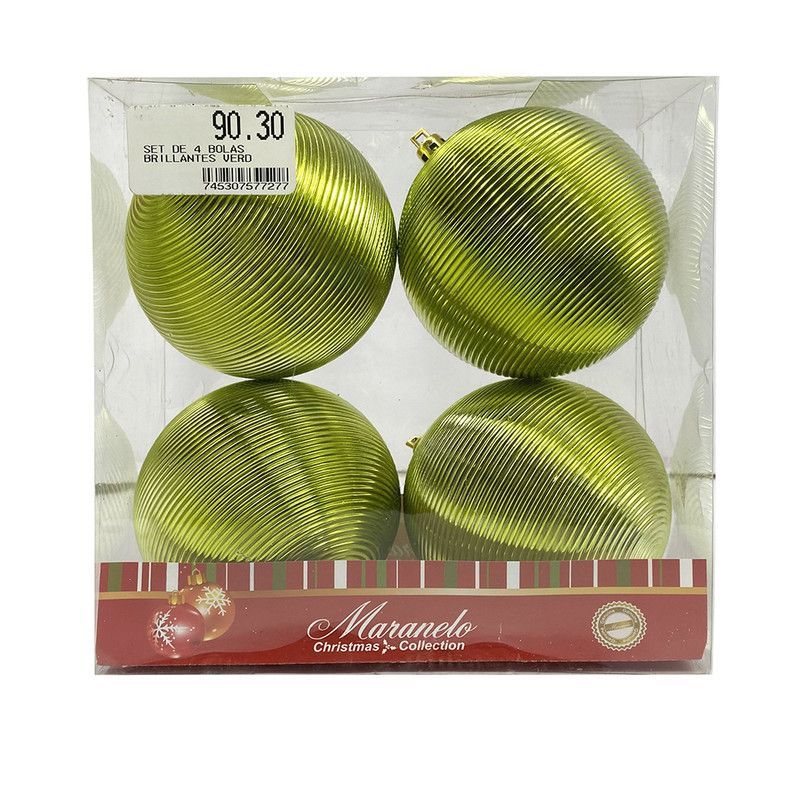 Set De 4 Bolas Brillantes Verd