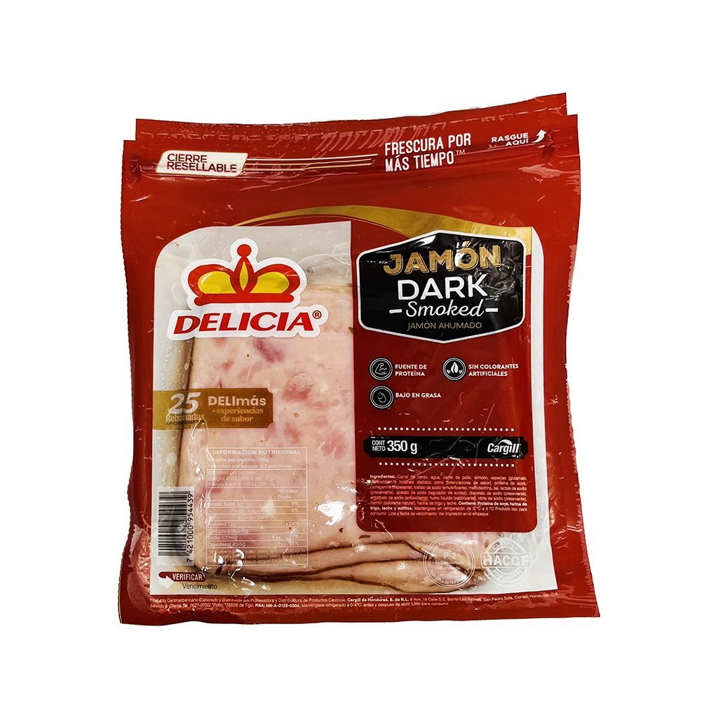 Jamon Dark Smoked Delicia 350g
