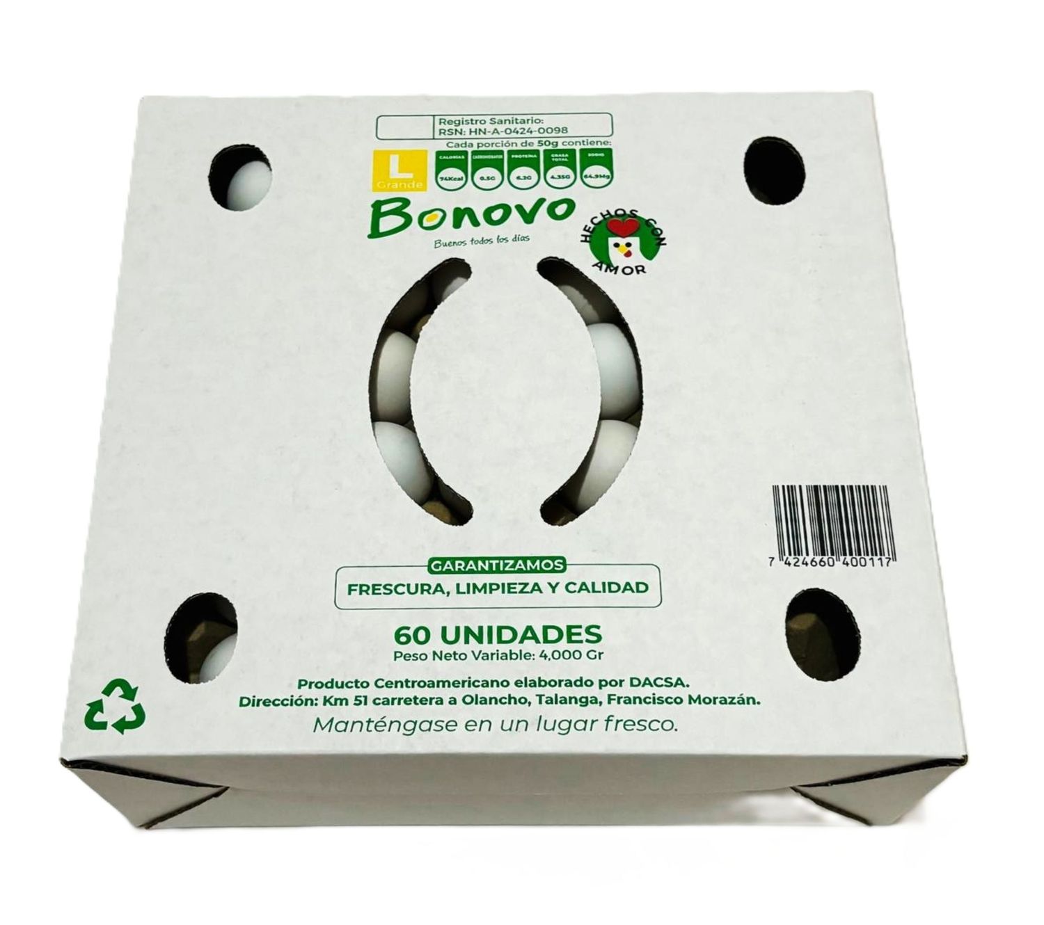 Huevo Bonovo Grande Caja 60und