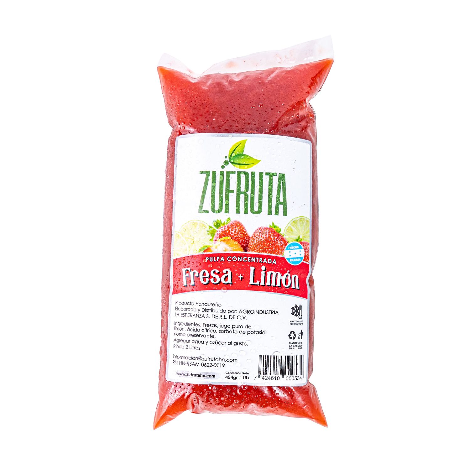 Pulpa Fresa+limon 454g Zufruta