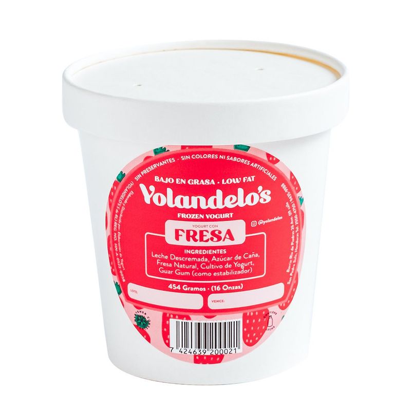 Yogurt Congelado Fresa 16 Oz