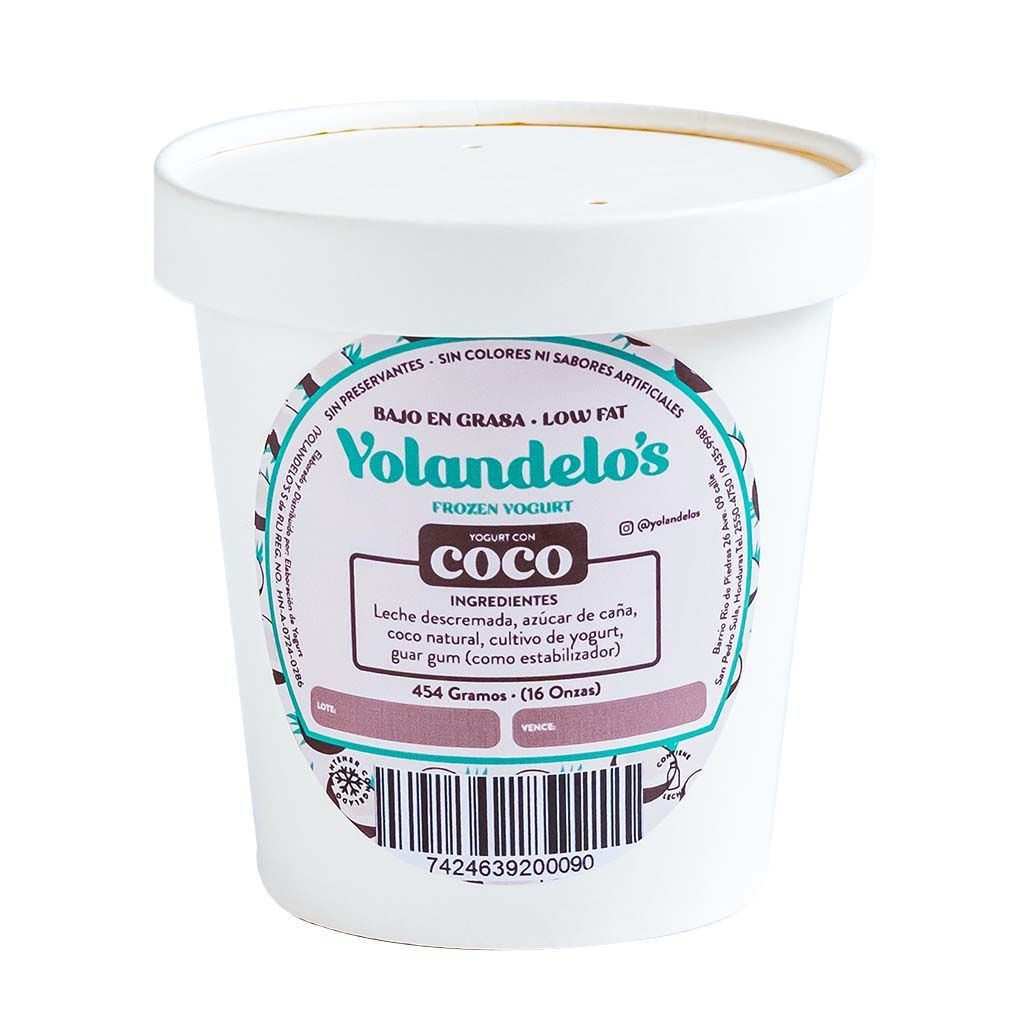 Yogurt Congelado Coco 16 Oz