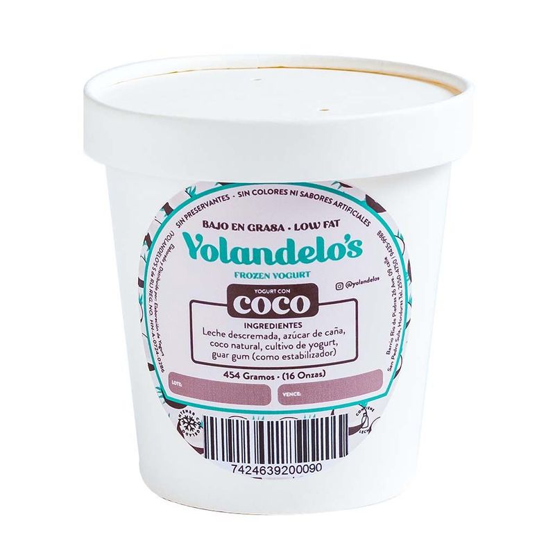 Yogurt Congelado Coco 16 Oz