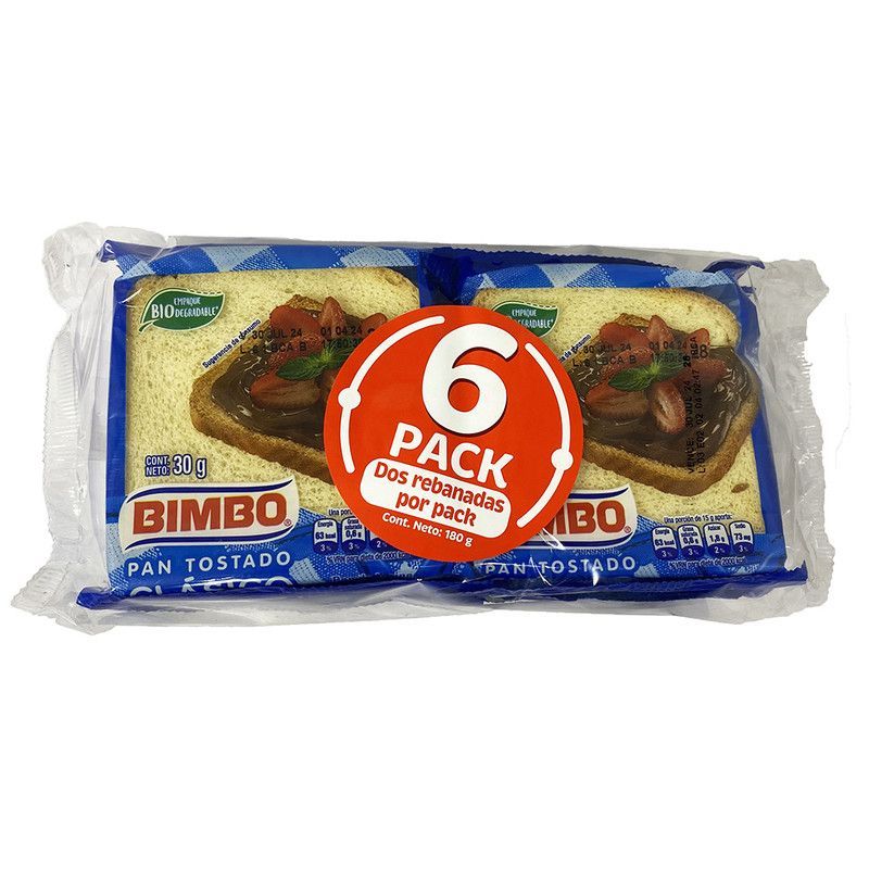 Pan Tostado  2piezas 6pack