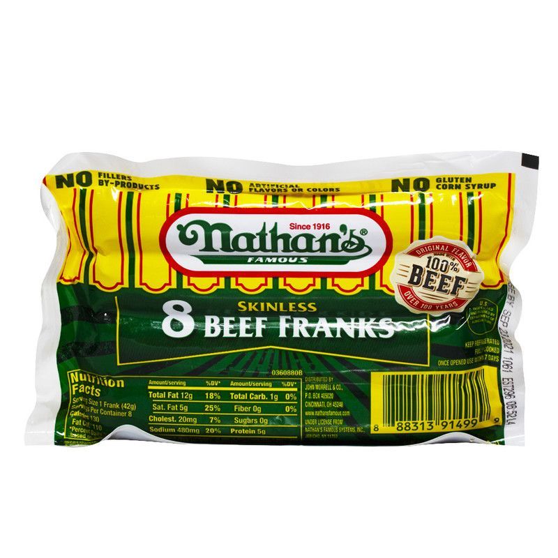 Beef Franks Nathans 8 Ct