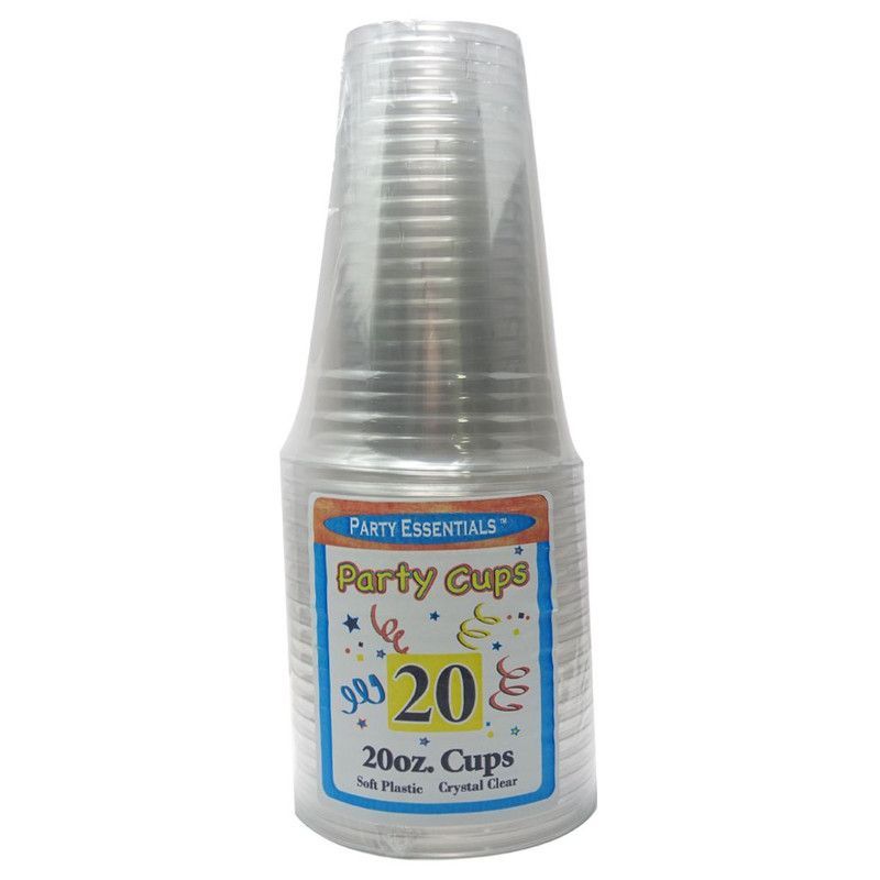 Plastic Cups Clear 16 Oz 20 C.
