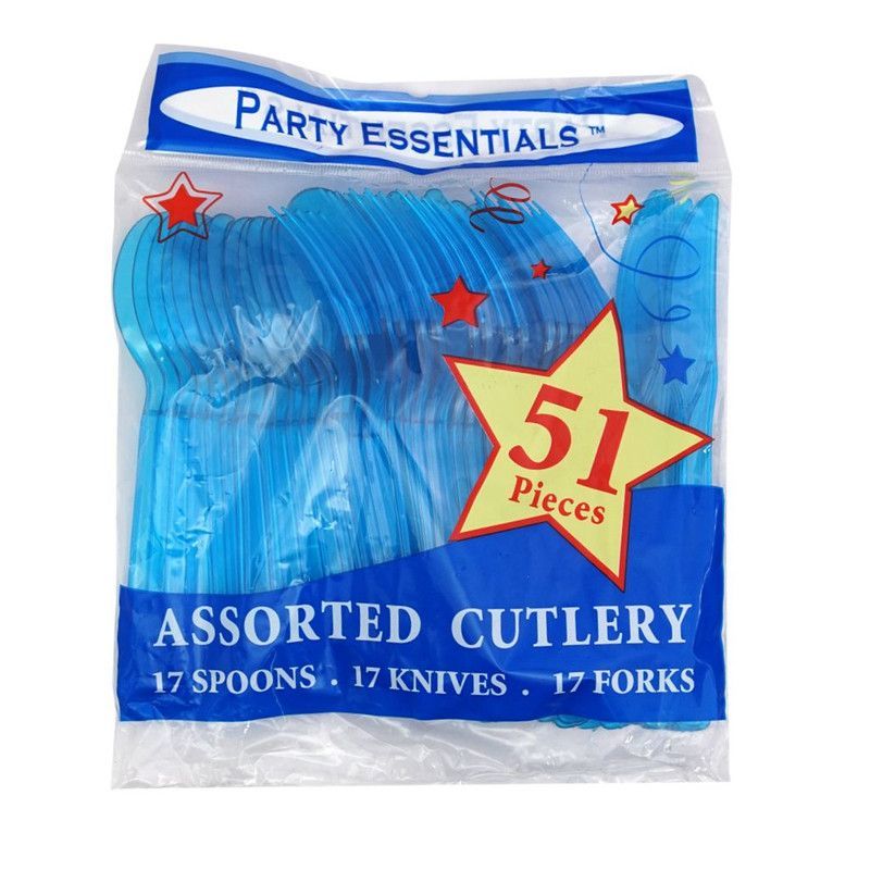 Plastic Cutlery Blue 51 Ct