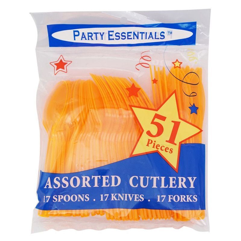 Plastic Cutlery Orange 51 Ct