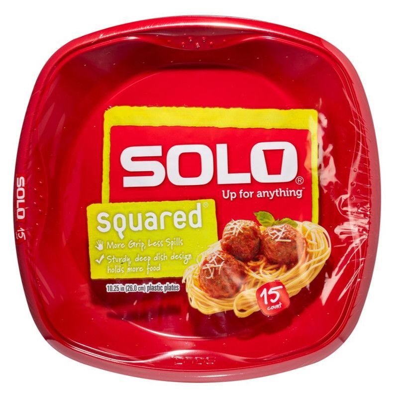 Plato Desech Solo Cuadrado 15u