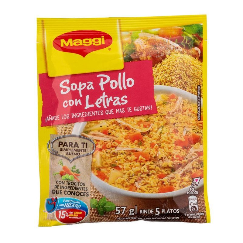 Sopa Maggi D/pollo/letras 57gr