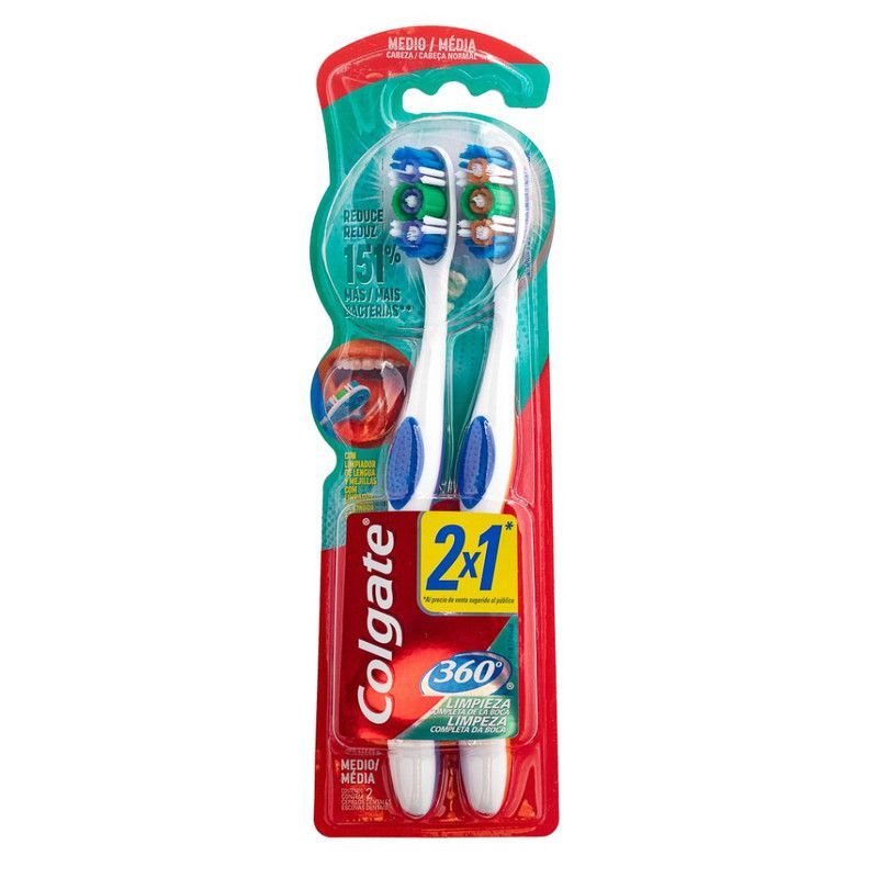 Tb Colgate 360 Med Twin Pack