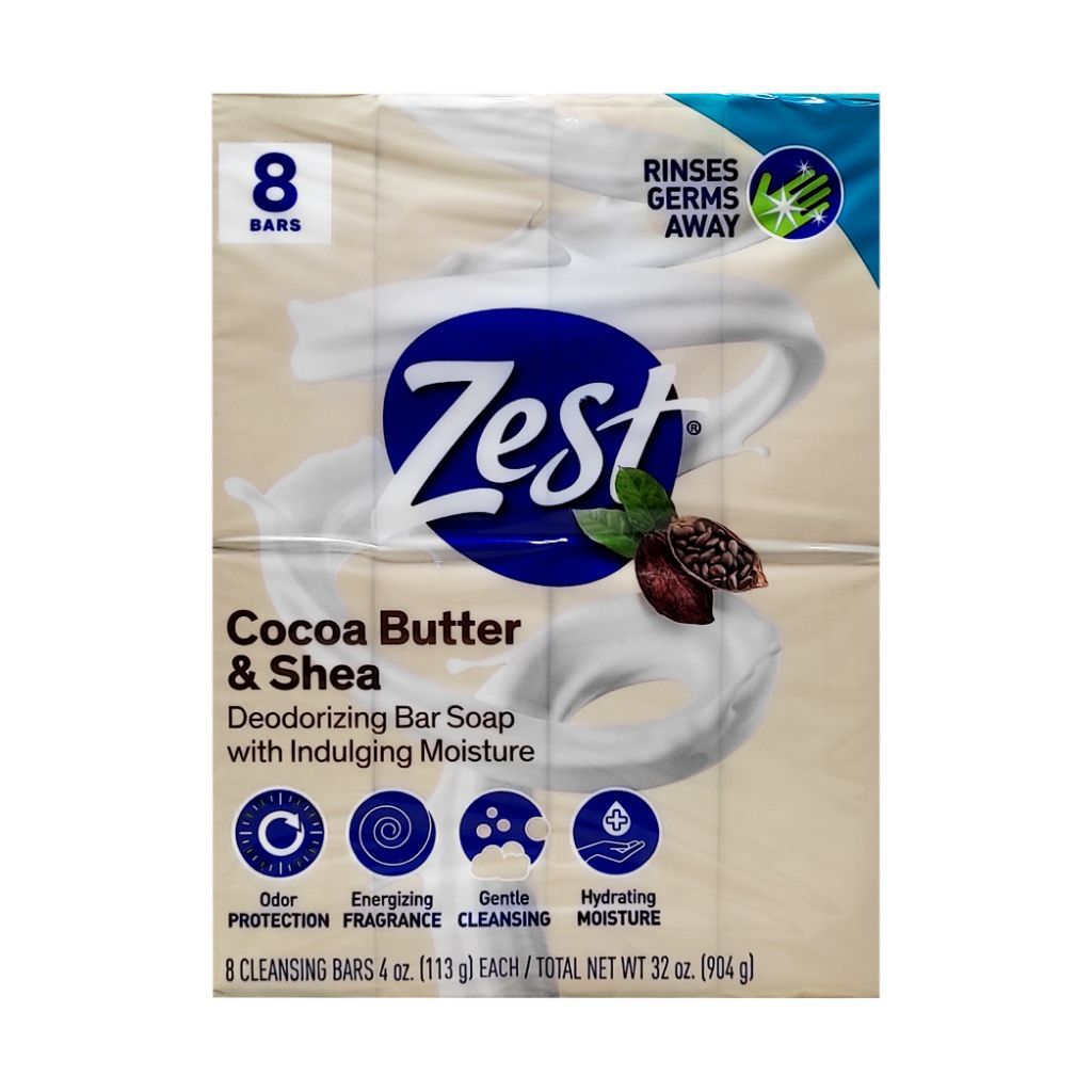 Zest Bath Bar Cocoa 8 Pk