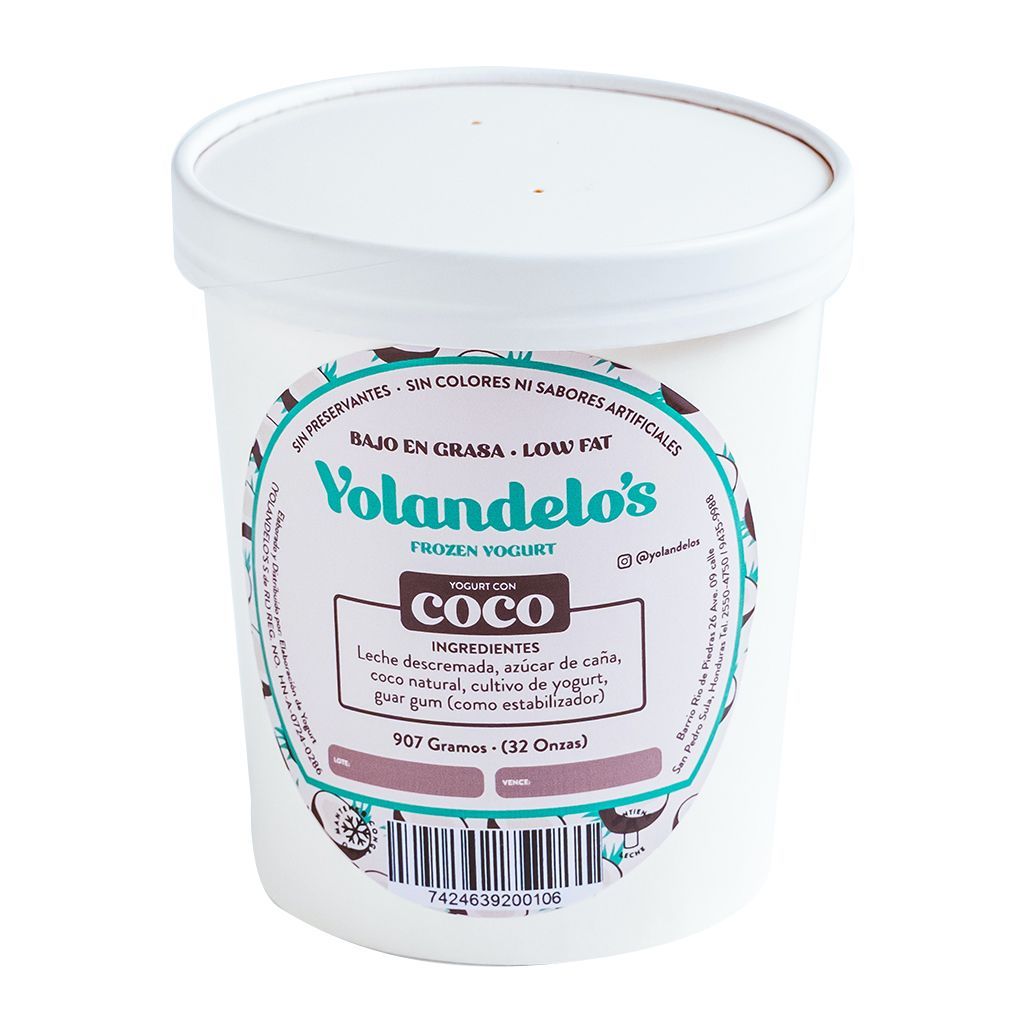 Yogurt Congelado Coco 32 Oz
