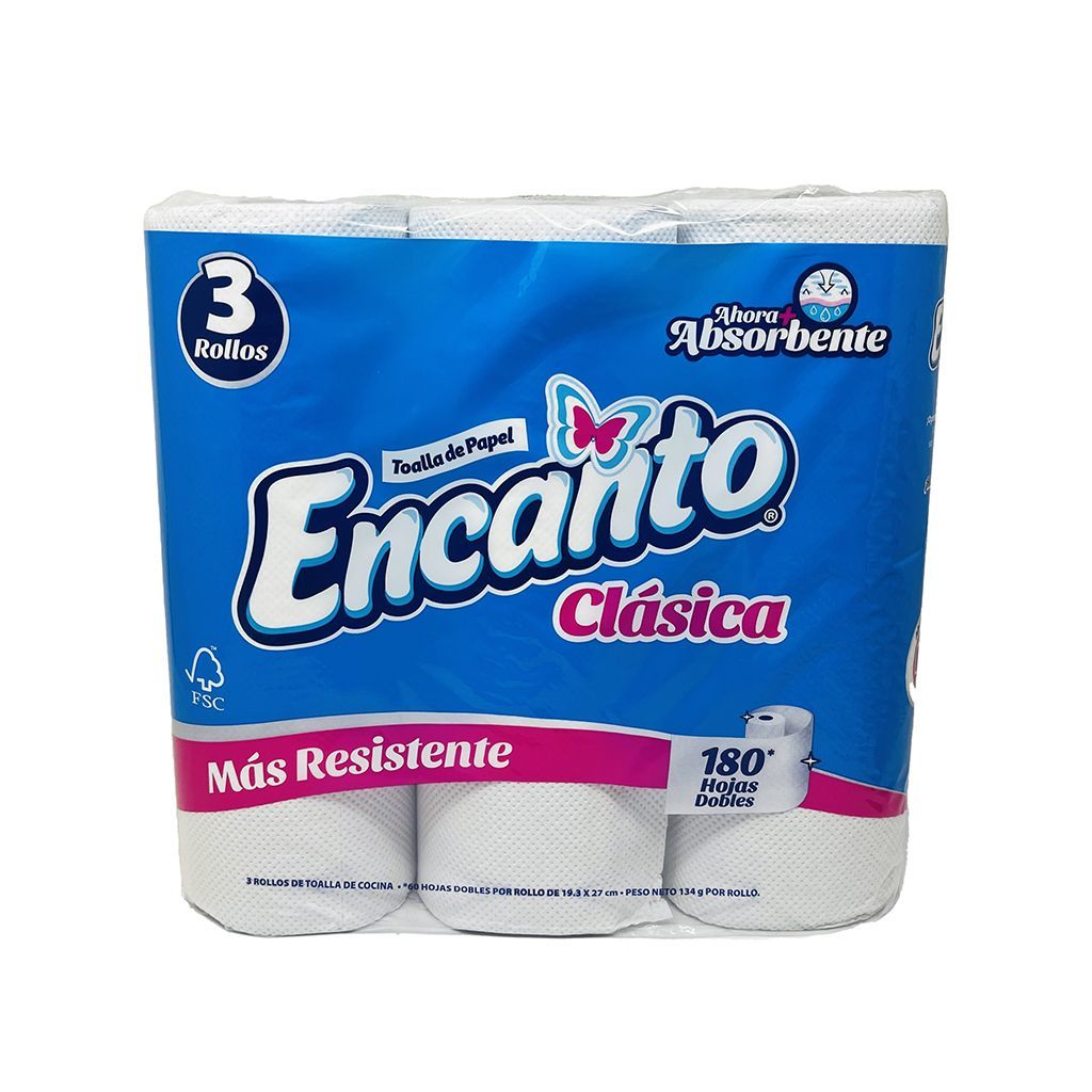 Papel Toalla Encanto 3pck 180h