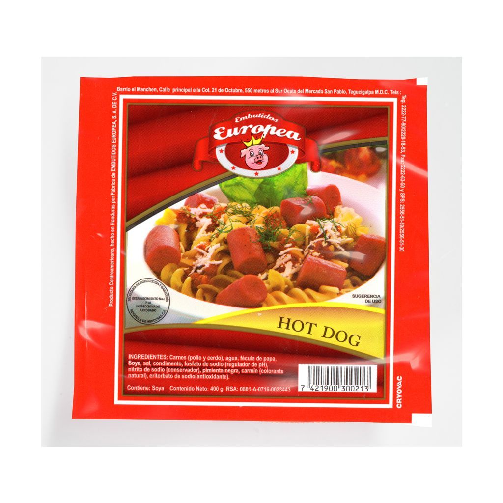 Hot Dog Europea 400grs