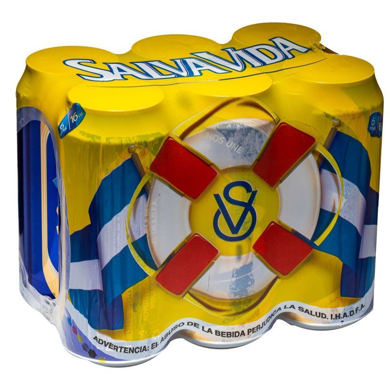 Six Pack Cerveza Salva Vida Lata 16z