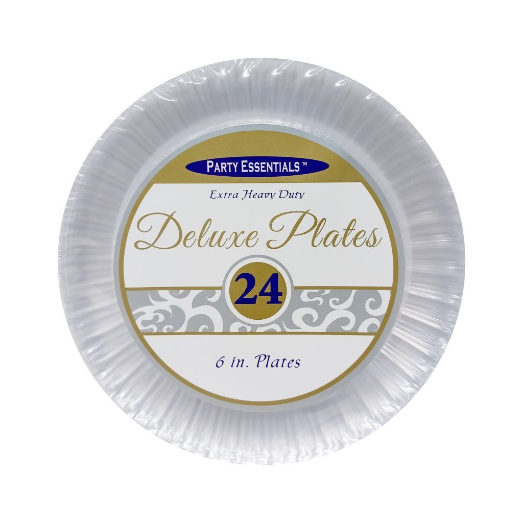 Deluxe Plates Clear 6" 24 Ct