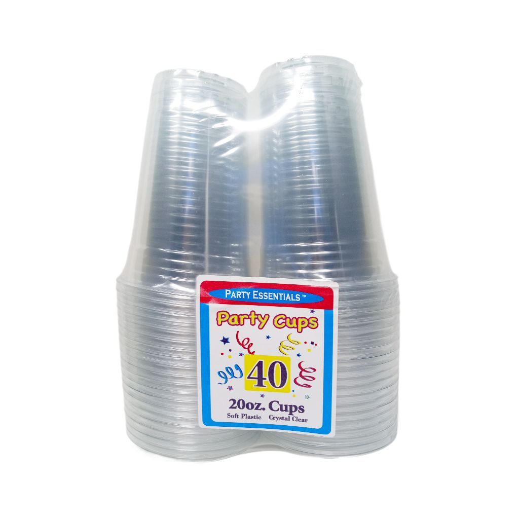 20 Oz Plastic Cups Clear 40 Ct