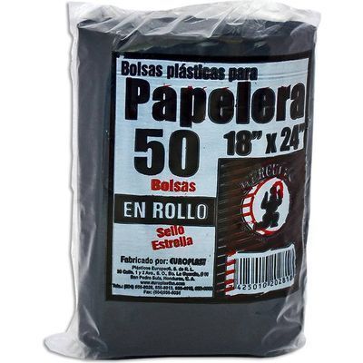 Bolsa Pap Negra A/d Rllo 18x24