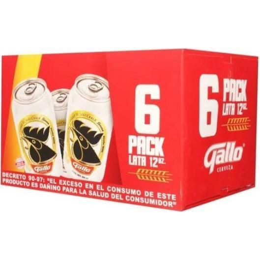 6 Pack Gallo Cerveza Lata 12oz