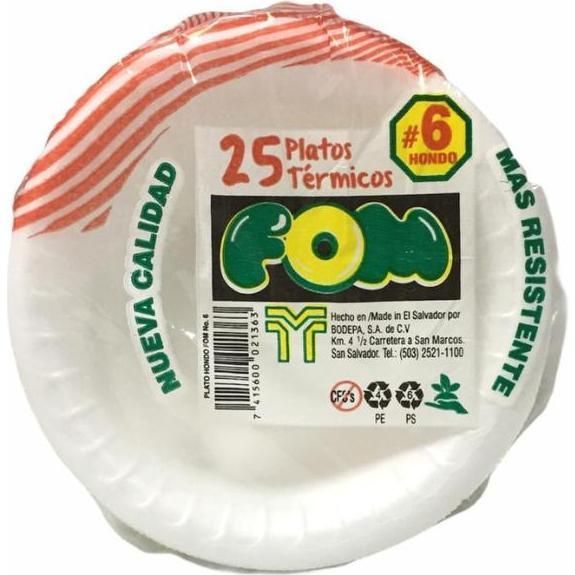 Plato Hondo Bodepa #6 Foam