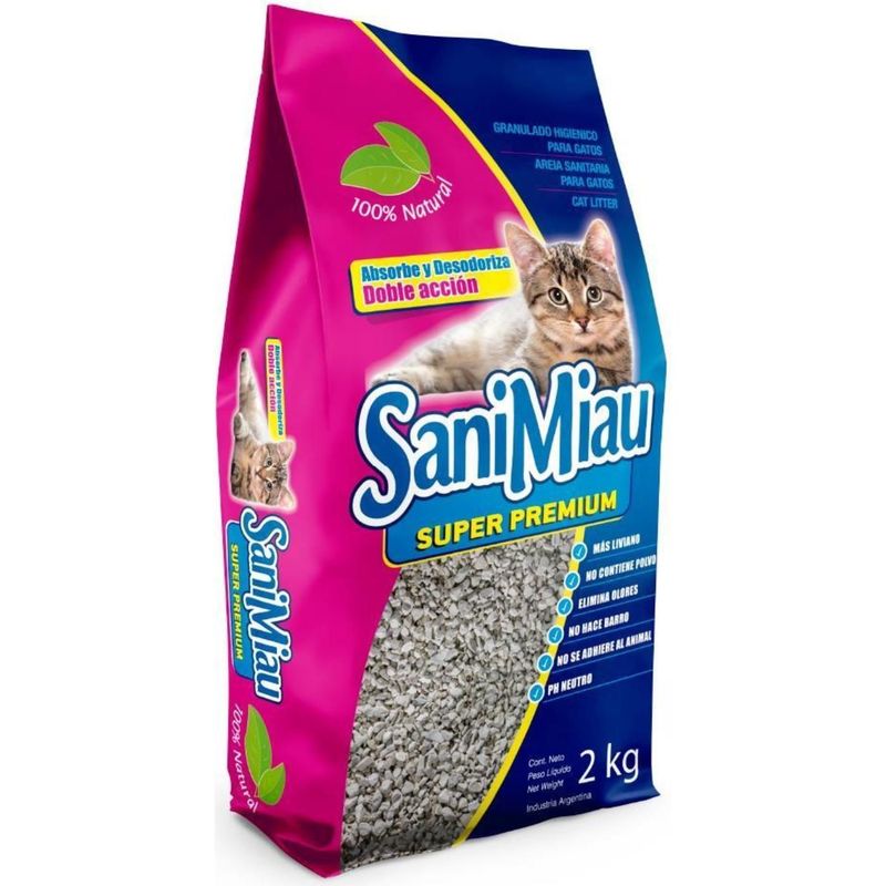 Arena P/gatos Sani Miau 2kg