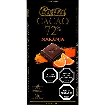 Costa Cacao 72% Naranja 80gr
