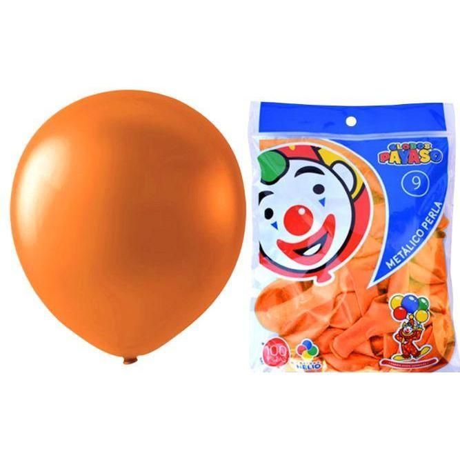 Globo#9  Metálico Naranja