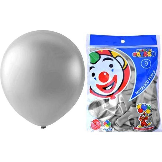 Globo#9  Metálico Plata