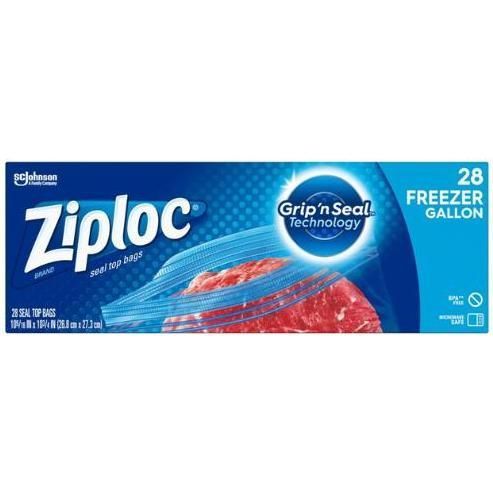 Bolsas Ziploc Freezer Galon28u
