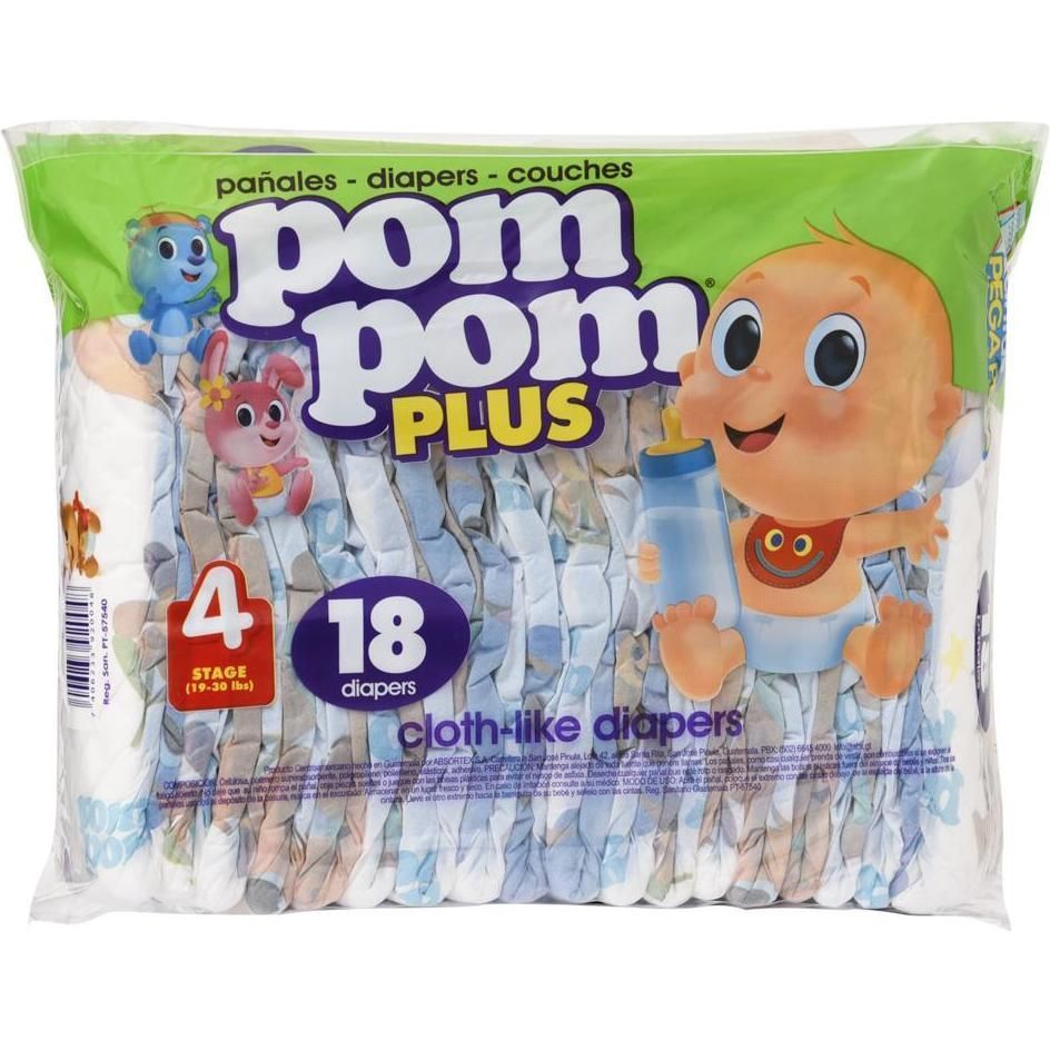 Pañal P/beb Pompom Gran 12x18